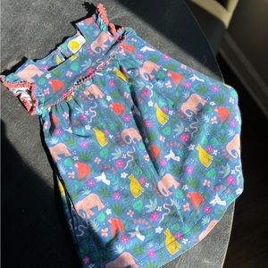 mini boden colorful bright dress with animals size 4-5Y